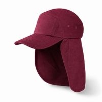 7504 Flex Cotton Legionnaire Caps with Adjustable Velcro Strap thumbnail 38 maroon angle