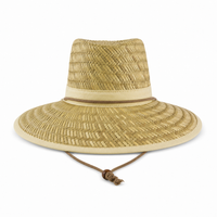 Premium Wide Brim Straw Hat with Adjustable Toggle in Natural thumbnail 5 natural back