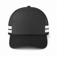 Flex Stripe A Frame High Profile Trucker Cap thumbnail 18 charcoal black white front