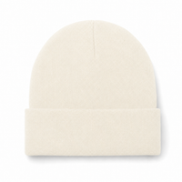 Flex Acrylic Beanie - Comfortable 100% Acrylic Knit Hat thumbnail 3 white front