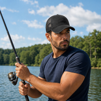 GTO Enzyme Washed Trucker Cap with Adjustable Mesh Back thumbnail 50 black moodboard