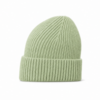 Premium Merino Wool Beanie with Cuff – Soft & Warm Knit Hat thumbnail 141 lime mint left
