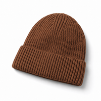 Premium Merino Wool Beanie with Cuff – Soft & Warm Knit Hat thumbnail 87 walnut angle