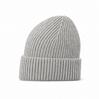 Premium Merino Wool Beanie with Cuff – Soft & Warm Knit Hat thumbnail 76 grey marle left