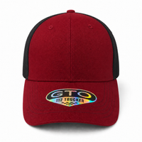 GTO 112 Trucker Hat with Ventilated Comfort and Adjustable Fit thumbnail 123 cardinal black front