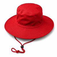 Surf Hat with Break-Away Strap in Wide Brim Design thumbnail 46 red angle