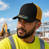GTO 112 Trucker Hat with Ventilated Comfort and Adjustable Fit thumbnail 48 black gold moodboard