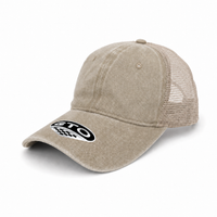 GTO Enzyme Washed Trucker Cap with Adjustable Mesh Back thumbnail 56 khakhi angle