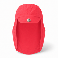 Flex 4057 Water Resistant Legionnaire Caps with Adjustable Strap thumbnail 70 fluoro pink front