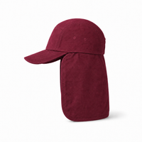 7504 Flex Cotton Legionnaire Caps with Adjustable Velcro Strap thumbnail 35 maroon left