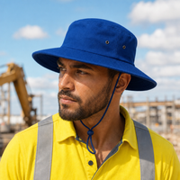 Brushed Heavy Cotton Wide Brim Hat with Adjustable Chin Strap thumbnail 56