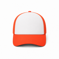 Rapper Flex High Crown Trucker Cap with Mesh Panels thumbnail 41 black hat orange front front