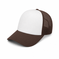Rapper Flex High Crown Trucker Cap with Mesh Panels thumbnail 167 brown and white angle