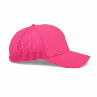 Rapper Flex High Crown Trucker Cap with Mesh Panels thumbnail 12 black hat hot pink front right