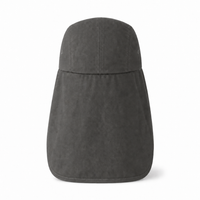 7504 Flex Cotton Legionnaire Caps with Adjustable Velcro Strap thumbnail 53 charcoal back