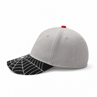 Spider Cap with Striking Spiderweb Brim Design in Grey thumbnail 3