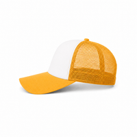 Rapper Flex High Crown Trucker Cap with Mesh Panels thumbnail 226 gold hat white front left