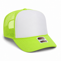 Ottocap 39165 High Crown Foam trucker with rope thumbnail 217 neon green white neon green angle