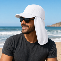 7504 Flex Cotton Legionnaire Caps with Adjustable Velcro Strap thumbnail 23 white moodboard