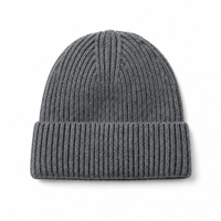Premium Merino Wool Beanie with Cuff – Soft & Warm Knit Hat thumbnail 115 charcoal front