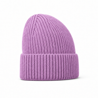 Premium Merino Wool Beanie with Cuff – Soft & Warm Knit Hat thumbnail 69 violet right