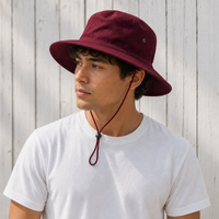 Surf Hat with Break-Away Strap in Wide Brim Design thumbnail 31 maroon moodboard