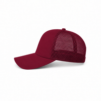 Rapper Flex High Crown Trucker Cap with Mesh Panels thumbnail 131 maroon left