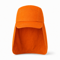 7504 Flex Cotton Legionnaire Caps with Adjustable Velcro Strap thumbnail 26 orange front