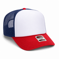 Ottocap 39165 High Crown Foam trucker with rope thumbnail 154 red white navy angle