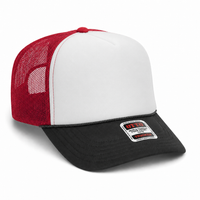 Ottocap 39165 High Crown Foam trucker with rope thumbnail 160 black white red angle
