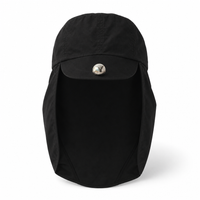 Flex 4057 Water Resistant Legionnaire Caps with Adjustable Strap thumbnail 12 black front