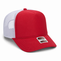 Ottocap 39165 High Crown Foam trucker with rope thumbnail 73 red red white angle