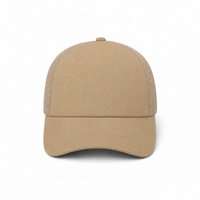 Rapper Flex High Crown Trucker Cap with Mesh Panels thumbnail 157 khaki front