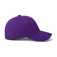A Frame Sandwich Flex Cap with Premium Cotton and Adjustable Snapback thumbnail 9 purple white right