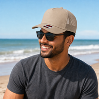 Ottocap 32285 A-Frame 5-Panel Mesh Back Trucker Hat thumbnail 80 khaki moodboard