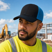 GTO 112 Trucker Hat with Ventilated Comfort and Adjustable Fit thumbnail 104 black aqua moodboard