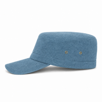 Premium Hemp Military Cap thumbnail 31 steel blue left