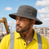 Brushed Heavy Cotton Wide Brim Hat with Adjustable Chin Strap thumbnail 24