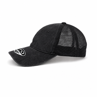 GTO Enzyme Washed Trucker Cap with Adjustable Mesh Back thumbnail 45 black left