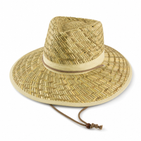 Premium Wide Brim Straw Hat with Adjustable Toggle in Natural thumbnail 6 natural angle