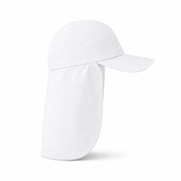 7504 Flex Cotton Legionnaire Caps with Adjustable Velcro Strap thumbnail 20 white right