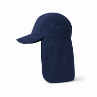 7504 Flex Cotton Legionnaire Caps with Adjustable Velcro Strap thumbnail 59 navy left