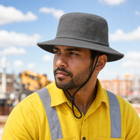 Brushed Heavy Cotton Wide Brim Hat with Adjustable Chin Strap thumbnail 23