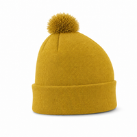 FLEX Acrylic POM POM BEANIE thumbnail 46 sunflower gold right
