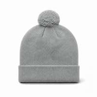 1124 POM POM BEANIE thumbnail 17 grey marle back