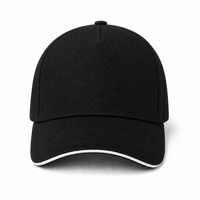 A Frame Sandwich Flex Cap with Premium Cotton and Adjustable Snapback thumbnail 13 black white front