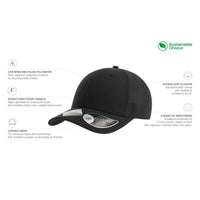 Joshua Recycled Polyester 6-Panel Structured Baseball Cap thumbnail 11 joshua recycled cap - madhats.com.au