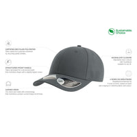 Joshua Recycled Polyester 6-Panel Structured Baseball Cap thumbnail 4 joshua recycled cap - madhats.com.au