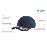 Joshua Recycled Polyester 6-Panel Structured Baseball Cap thumbnail 5 joshua recycled cap - madhats.com.au