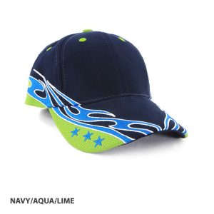 Cypress Structured 6-Panel Cap with Flame Embroidery